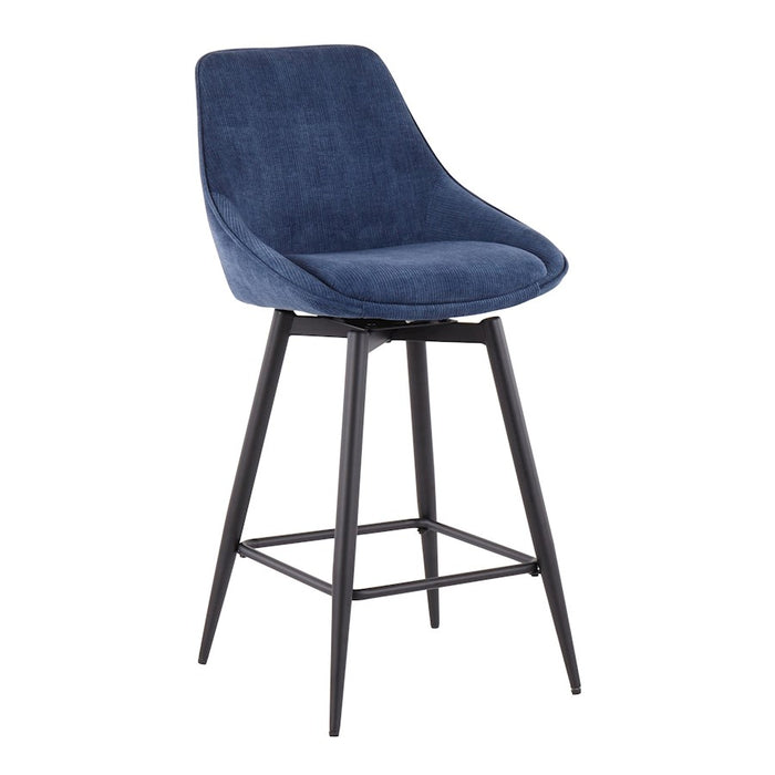 LumiSource Diana Counter Stool, Set of 2, Black/BL Cord