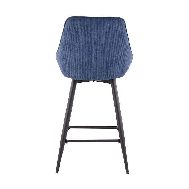 LumiSource Diana Counter Stool, Set of 2, Black/BL Cord