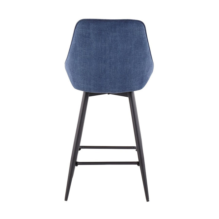 LumiSource Diana Counter Stool, Set of 2, Black/BL Cord