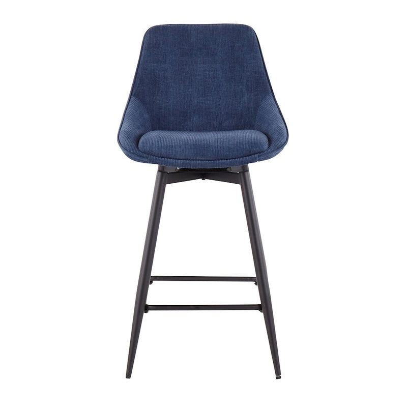 LumiSource Diana Counter Stool, Set of 2, Black/BL Cord