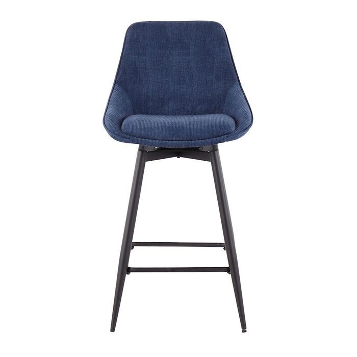 LumiSource Diana Counter Stool, Set of 2, Black/BL Cord