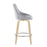 LumiSource Diana Counter Stool, Set of 2, NAT/GY Cord/Chrome