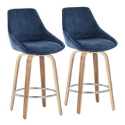 LumiSource Diana Counter Stool, Set/2, Zebra/BLC/CH - B26-DIANACORGRT-R2ZBBU2