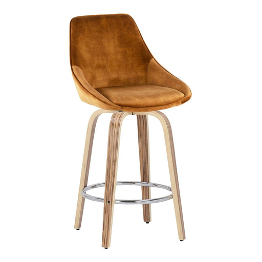 LumiSource Diana Counter Stool, Set of 2, Zebra/Yellow/Chrome