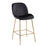 LumiSource Diva Counter Stool, Set of 2 in Gold Steel/Black PU