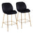LumiSource Diva Counter Stool, Set of 2, Gold/Black - B26-DIVAAUVBK2