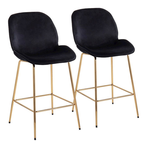 LumiSource Diva Counter Stool, Set of 2, Gold/Black - B26-DIVAAUVBK2