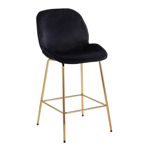 LumiSource Diva Counter Stool, Set of 2, Gold/Black