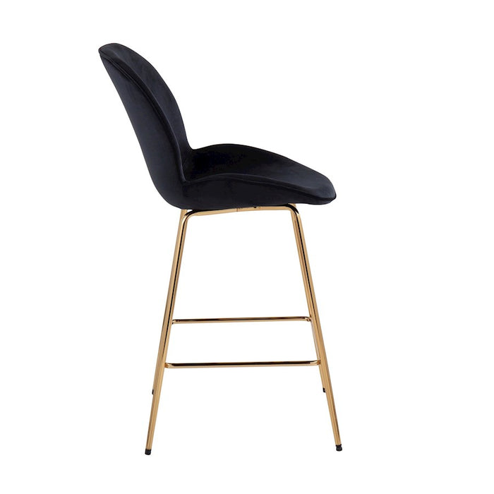 LumiSource Diva Counter Stool, Set of 2, Gold/Black