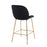 LumiSource Diva Counter Stool, Set of 2, Gold/Black