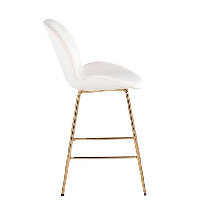 LumiSource Diva Counter Stool, Set of 2, Gold/Cream