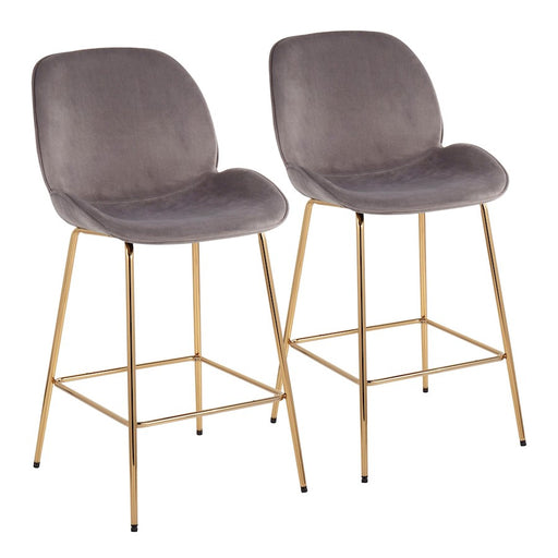 LumiSource Diva Counter Stool, Set of 2, Gold/Silver - B26-DIVAAUVSV2