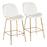 LumiSource Diva Counter Stool, Set of 2 in Gold Steel/White PU - B26-DIVAAUW2