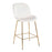 LumiSource Diva Counter Stool, Set of 2 in Gold Steel/White PU