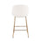 LumiSource Diva Counter Stool, Set of 2 in Gold Steel/White PU