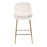 LumiSource Diva Counter Stool, Set of 2 in Gold Steel/White PU