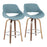 LumiSourceo Set of 2 Counter Stool, Walnut Wood