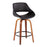 LumiSource Fabrico Counter Stool, Set of 2, Walnut/Black/Black