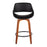 LumiSource Fabrico Counter Stool, Set of 2, Walnut/Black/Black