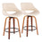 LumiSource Fabrico Counter Stool, Set/2, Walnut/Cream/BK - B26-FBCOPU-SWVQ2WLCR2