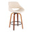 LumiSource Fabrico Counter Stool, Set of 2, Walnut/Cream/Black