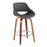 LumiSource Fabrico Counter Stool, Set of 2, Walnut/GY/Chrome