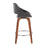 LumiSource Fabrico Counter Stool, Set of 2, Walnut/GY/Chrome