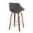 LumiSource Fabrico Counter Stool, Set of 2, Walnut/GY/Chrome