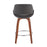 LumiSource Fabrico Counter Stool, Set of 2, Walnut/GY/Chrome