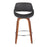 LumiSource Fabrico Counter Stool, Set of 2, Walnut/GY/Chrome