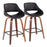LumiSource Fabrico Counter Stool, Set/2, Walnut/BK/BK VX - B26-FBCOPU-SWVX2WLBK2
