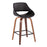 LumiSource Fabrico Counter Stool, Set of 2, Walnut/Black/Black VX