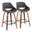 LumiSource Fabrico Counter Stool, Set/2, Walnut/GY/BK VX - B26-FBCOPU-SWVX2WLGY2