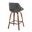 LumiSource Fabrico Counter Stool, Set of 2, Walnut/GY/Black VX