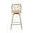 LumiSource Folia Counter Stool, Set of 2, Natural/Cream/Chrome