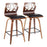 LumiSource Folia 26" Counter Stool, Set/2, Walnut/Black - B26-FOLIA2-SWVXWLBK2