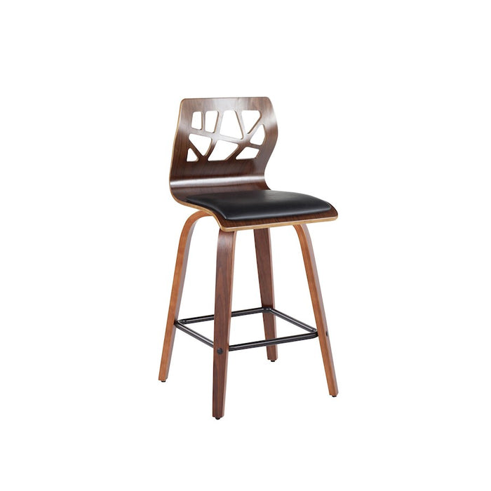 LumiSource Folia 26" Counter Stool, Set/2, Walnut/Black