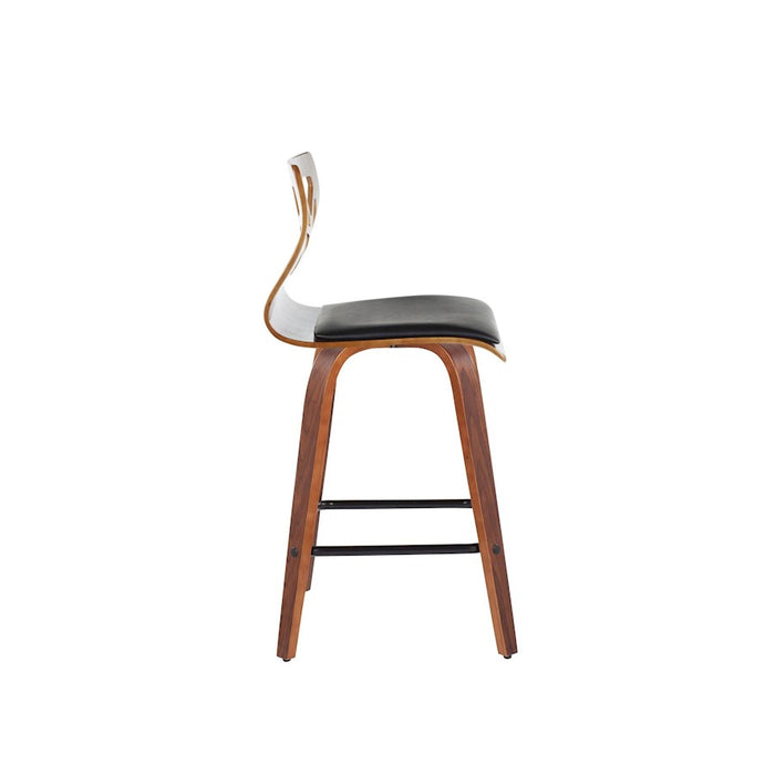 LumiSource Folia 26" Counter Stool, Set/2, Walnut/Black