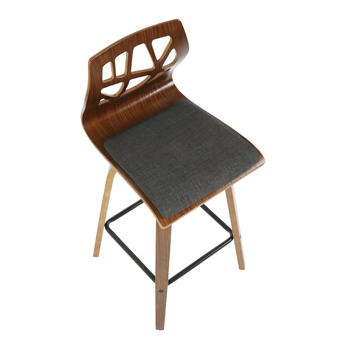 LumiSource Folia 26" Counter Stool Set, W/CHAR/BK