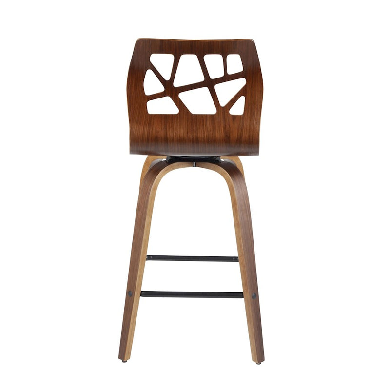 LumiSource Folia 26" Counter Stool, Set/2, WAL/GY/BK