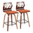 LumiSource Folia 26" Counter Stool, Set/2, WAL/Orange/BK - B26-FOLIA2-SWVXWLO2