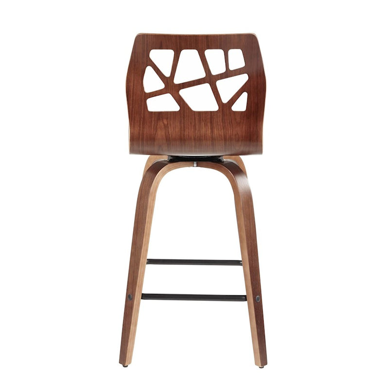 LumiSource Folia 26" Counter Stool, Set/2, WAL/Teal/BK