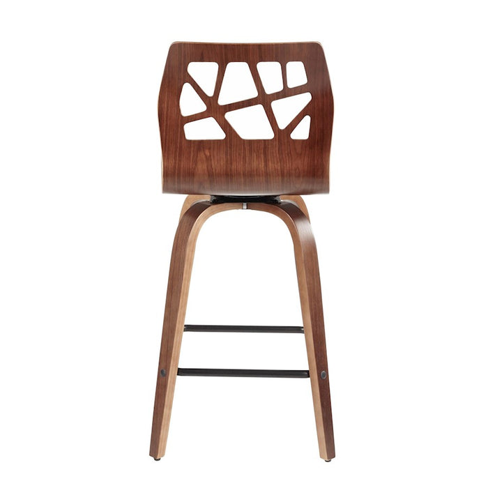 LumiSource Folia 26" Counter Stool, Set/2, WAL/Teal/BK