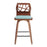 LumiSource Folia 26" Counter Stool, Set/2, WAL/Teal/BK