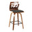 LumiSource Folia Counter Stool, Set of 2, Walnut Wood
