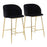 LumiSource Fran Counter Stool, Set of 2, Gold/Black - B26-FRANAUVBK2
