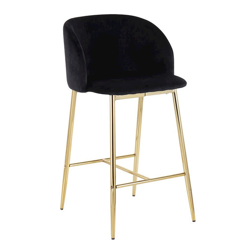 LumiSource Fran Counter Stool, Set of 2, Gold/Black