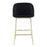 LumiSource Fran Counter Stool, Set of 2, Gold/Black