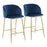 LumiSource Fran Counter Stool, Set of 2, Gold Steel/Blue Velvet - B26-FRANAUVBU2