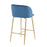 LumiSource Fran Counter Stool, Set of 2, Gold Steel/Blue Velvet
